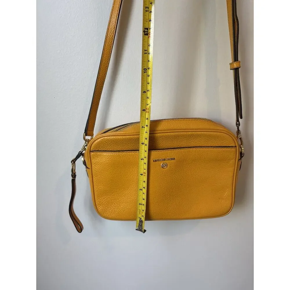 Michael Kors Jet Set Charm East West Camera Crossbody Yellow Leather Purse